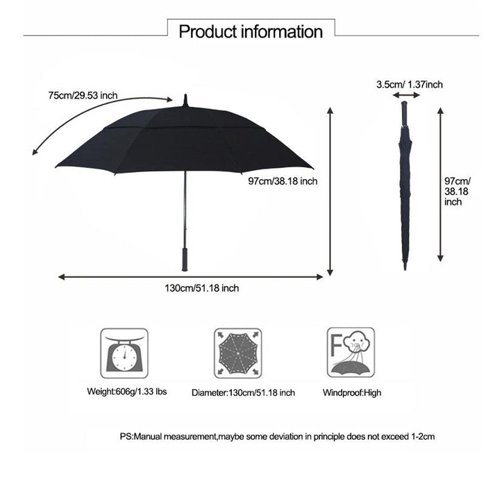Two One Two Manual Open Golf Stick Umbrella