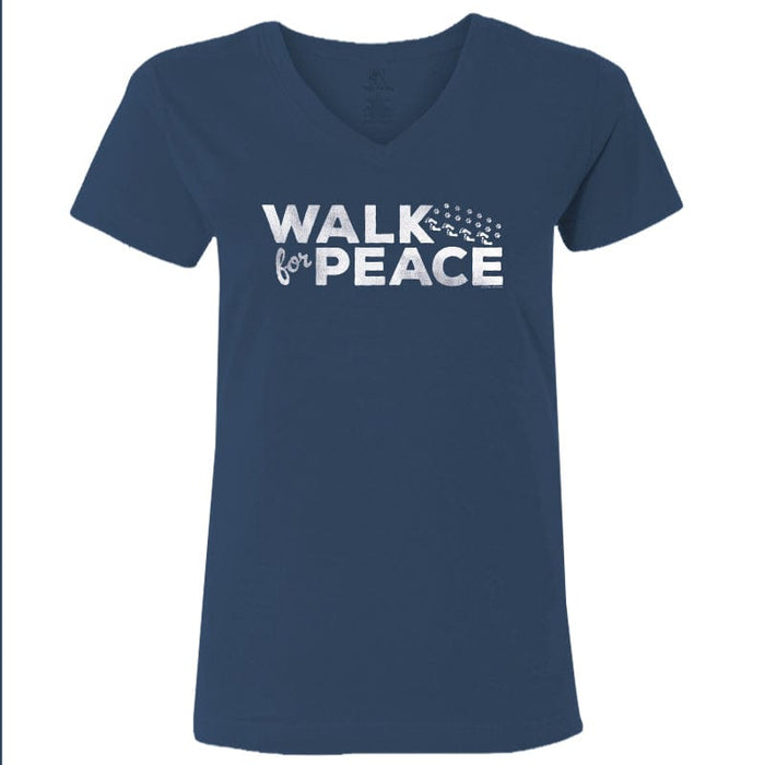 Walk for Peace Prints - Ladies T-Shirt V-Neck