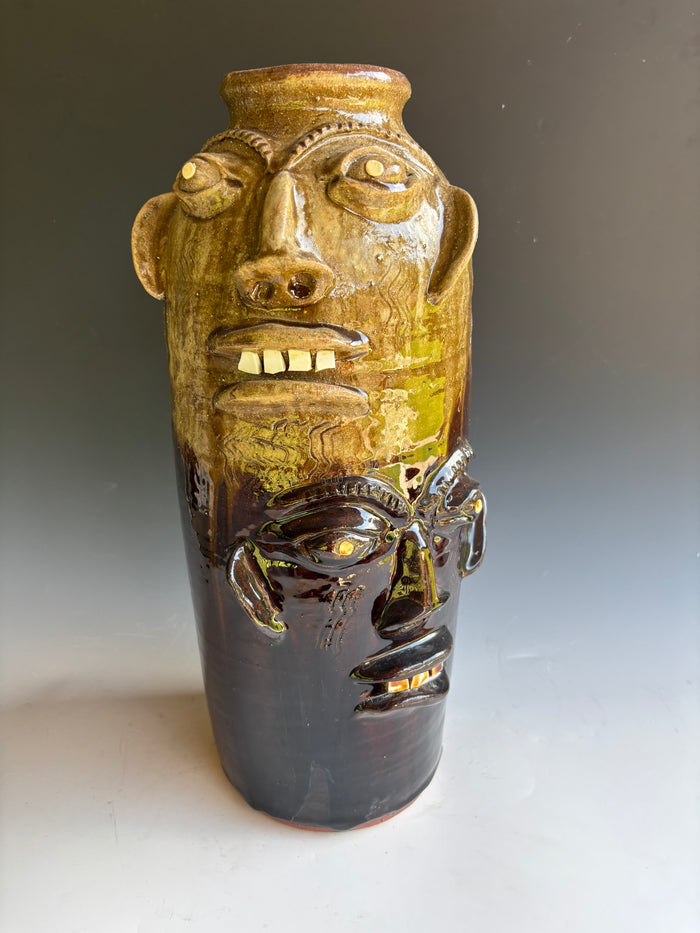 Walter Flemming Totem Face Jug 15"