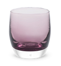 whisper, transparent dusty purple, hand-blown glass votive candle holder