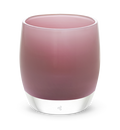 wild rose, mauve pink hand-blown glass votive candle holder