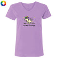 Will Wag for Beads - Ladies T-Shirt V-Neck