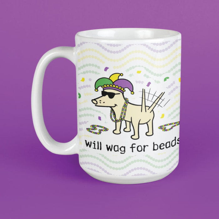 Will Wag for Beads - Large Coffee Mug