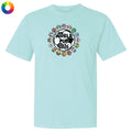 A sky blue t-shirt with a "World Pup 2026" soccer graphic centered on the chest.