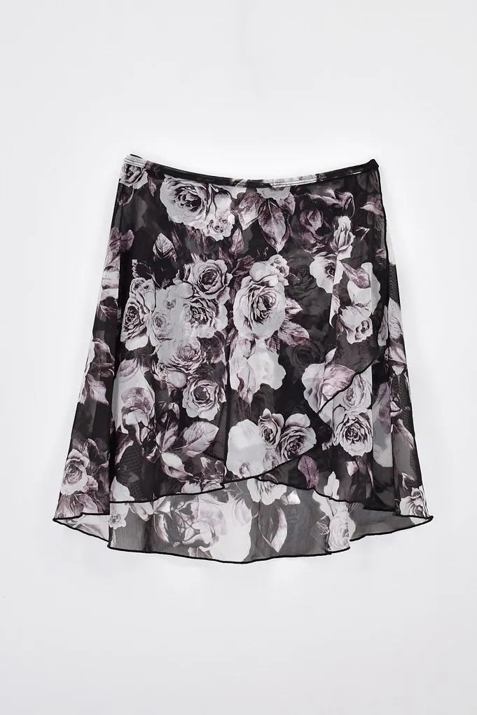 Wrap Skirt in Rose Garden · Night Bloom