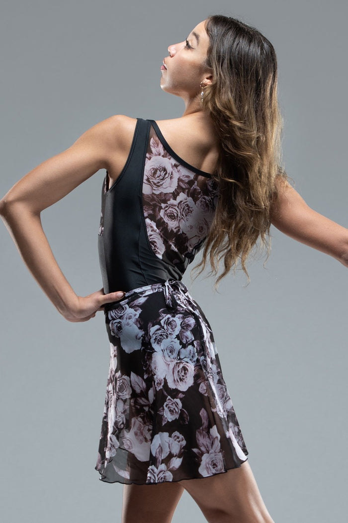 Wrap Skirt in Rose Garden · Night Bloom